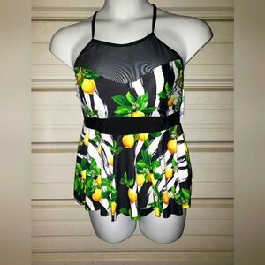 XL Size New LEMON Print 🍋 Swimsuit Tankini Set Swim